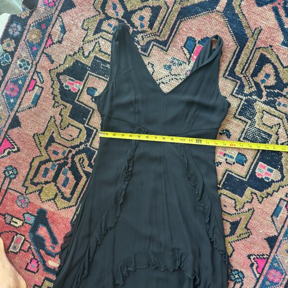 Elizabeth and James Black Silk Dress 4 - Picture 9 of 11